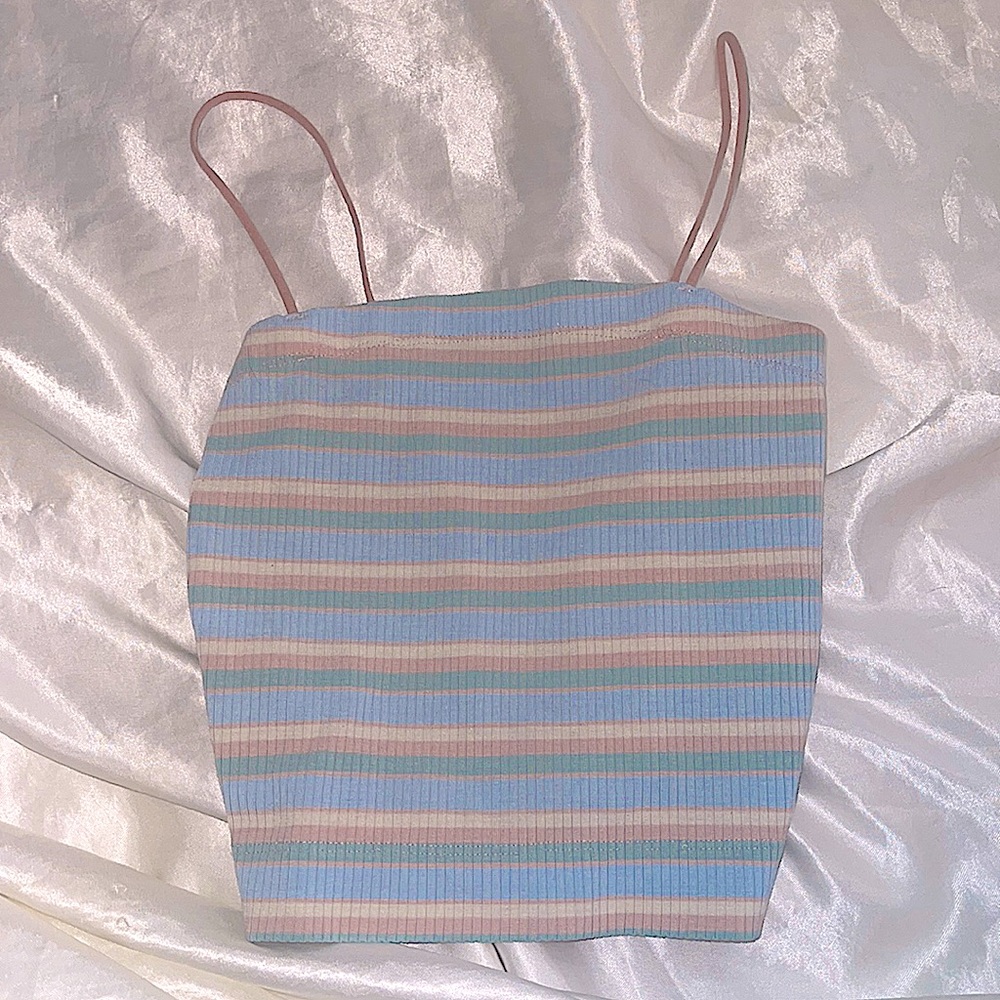 XS American EAGLE Crop top with thing straps | Stripes Summer Wear